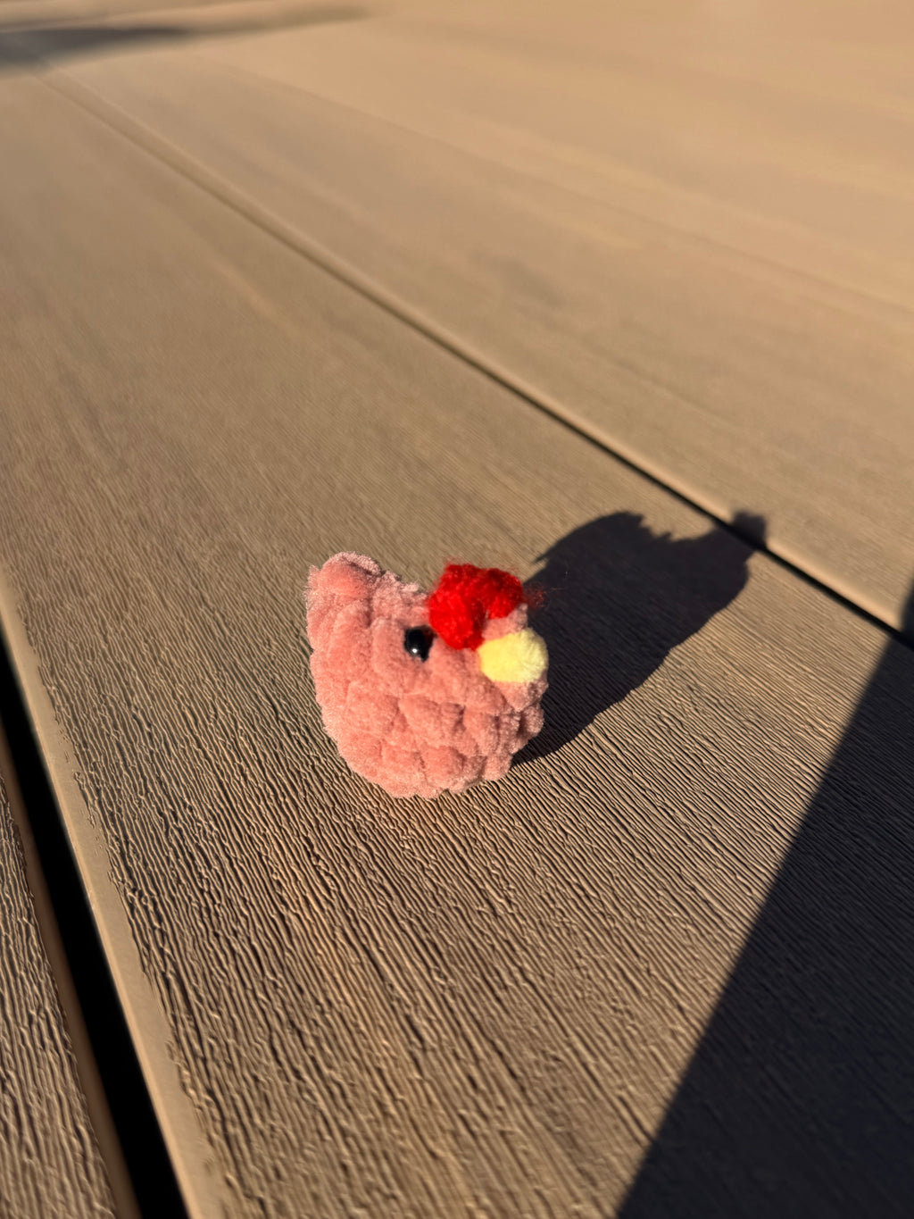 handmade tiny crochet chicken